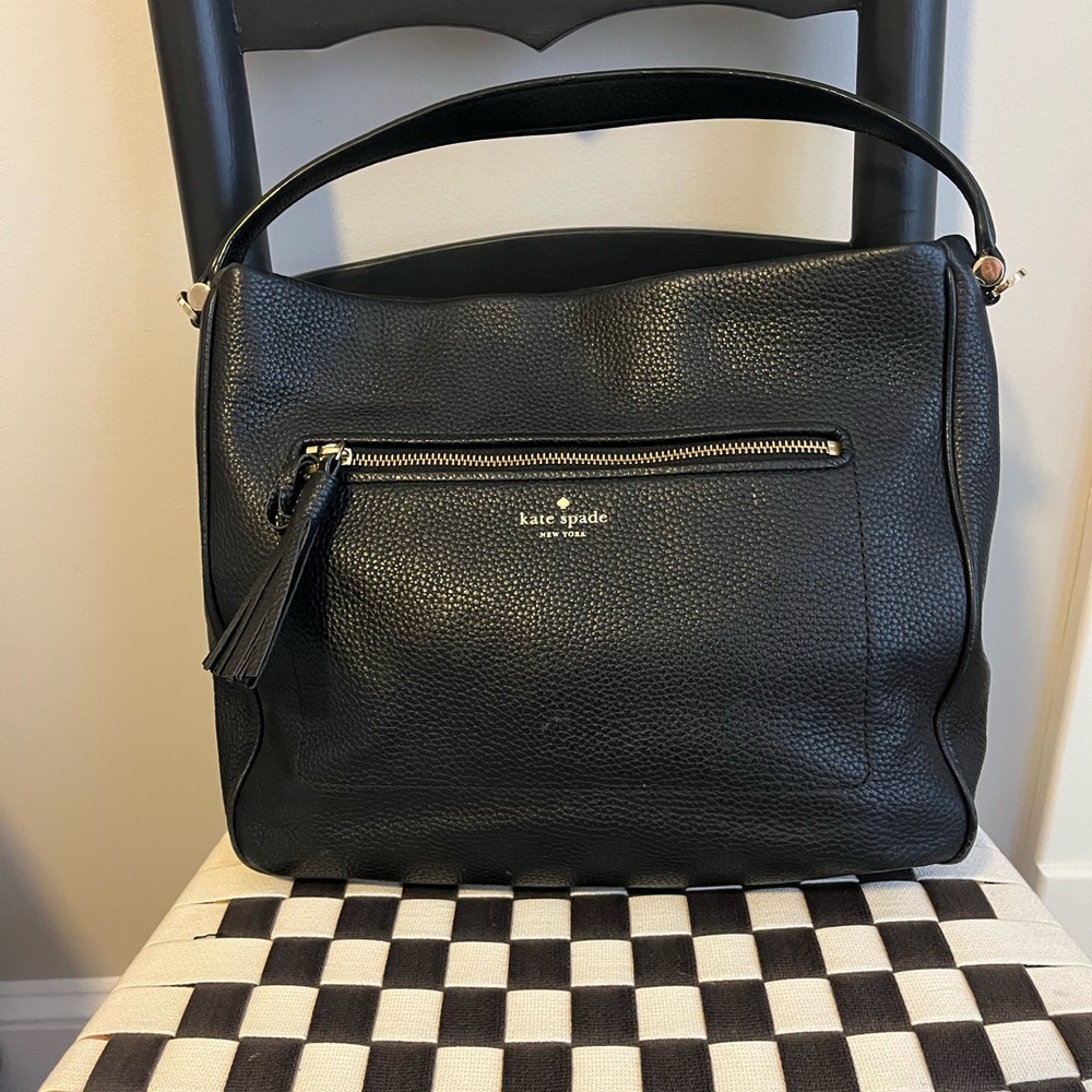 Kate Spade Black Pebbled Leather Shoulder Bag